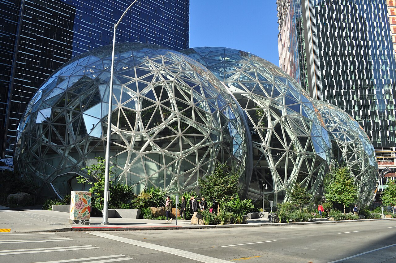 The glass Spheres beside Amazon's headquarters in Seattle
