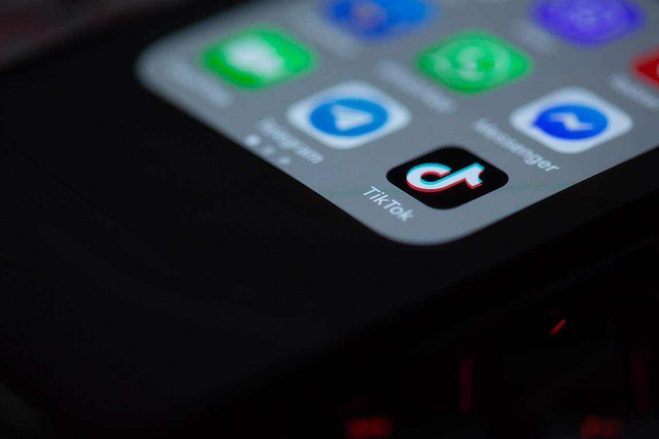 The TikTok app icon on a smartphone screen
