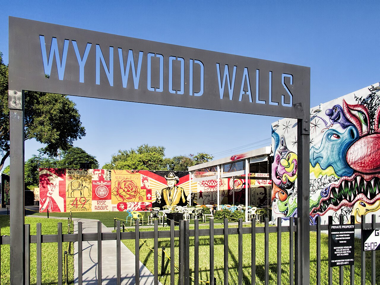 Murals around the Wynwood Walls plaza in Miami, Florida